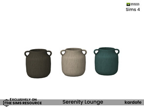 Sims 4 — Serenity Lounge_Vase 1 by kardofe — Vase with handles, in three colour options