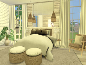 Sims 4 — Zenia Bedroom by Suzz86 — Zenia is a fully furnished and decorated bedroom. Size: 6x7 Value: $ 7,700 Short Walls