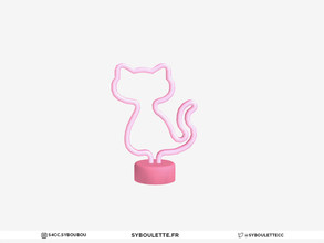 Sims 4 — Flashy - Cat neon lamp by Syboubou — This is a table lamp neon light in a shape of a cat silhouette.