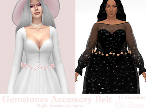 Sims 4 — Gemstones Accessory Belt by Dissia — Belt made of levitating gemstones around your sim waist :) Available in 47