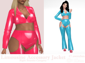 Sims 4 — Limousine Accessory Jacket by Dissia — Leather or pvc accessory jacket in many colors! :) Available in 47