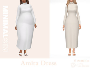 Sims 4 — MinimalSIM - Amira Dress by Dissia — Long turtleneck dress, very comfortable and warm in solid minimalist colors