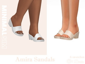 Sims 4 — MinimalSIM - Amira Sandals by Dissia — Low heel sandals in solid minimalist colors :) Available in 6 swatches