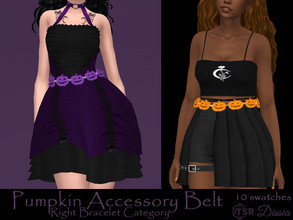 Sims 4 — Pumpkin Accessory Belt by Dissia — Accessory belt made of little pumpkins :) Available in 10 swatches Right