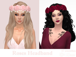 Sims 4 — Roses Headband by Dissia — Crown made of roses in many colors ;) Available in 47 swatches Hats Category