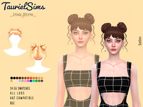 Sims 4 — Selim- Hairstyle by taurielsims — All lods Hat compatible 24 ea swatches BGC