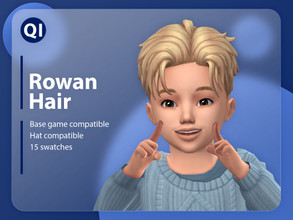 Sims 4 — Rowan Hair by qicc — A medium-length hairstyle with a middle part. - Maxis Match - Base game compatible - Hat