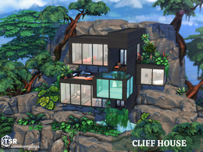 Sims 4 — Cliff House  by Summerr_Plays — Modern Cliff House on Windenburg Island. This house is split into 3 levels, the