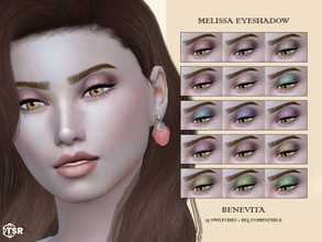 Sims 4 — Melissa Eyeshadow [HQ] by Benevita — Melissa Eyeshadow HQ Mod Compatible 15 Swatches I hope you like!