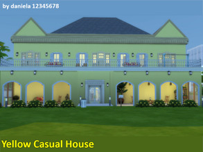 Sims 4 — Yellow Casual House-Villa by daniela12345678 — it is a small villa, imitation Spanish villa, yellow in color,