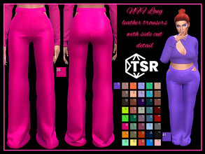Sims 4 —  Long leather trousers with side cut detail by Nadiafabulousflow — Hi guys! This upload it's a long leather