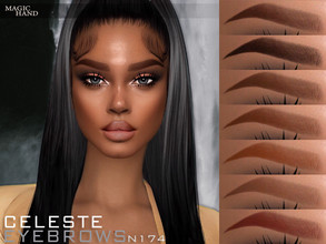 Sims 4 — Celeste Eyebrows N174 by MagicHand — Arched eyebrows in 13 colors - HQ Compatible. Preview - CAS thumbnail