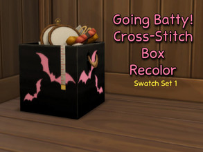 Sims 4 — Going Batty! Cross-Stitch Box Recolor (Swatch Set 1) by Pastel_Butterfly — Cute and creepy just in time for