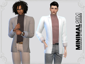 Sims 4 — MINIMALSIM Turtleneck Suit Jacket by McLayneSims — TSR EXCLUSIVE Standalone item 7 Swatches MESH by Me NO