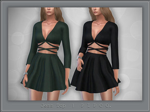 Sims 4 — Jess Top II by Pipco — A wrapped top in 17 colors. Base Game Compatible New Mesh All Lods HQ Compatible Shadow,