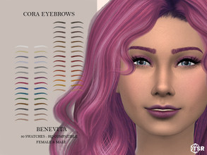 Sims 4 — Cora Eyebrows [HQ] by Benevita — Cora Eyebrows HQ Mod Comaptible 30 Swatches Female & Male I hope you like!