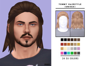 Sims 4 — Tommy Hairstyle [Unisex] by OranosTR — Tommy Hairstyle is a medium hairstyle for male and female sims. This hair
