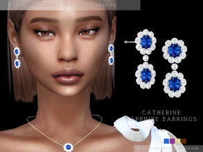 Sims 4 — Catherine Sapphire Earrings by Glitterberryfly — A pair of sapphire earrings that come in a few gem swatches