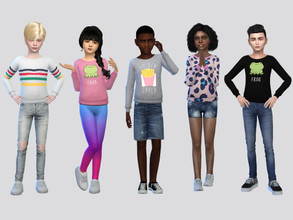 Sims 4 — Kids Sweaters by McLayneSims — TSR EXCLUSIVE Standalone item 7 Swatches MESH by Me NO RECOLORING Please don't