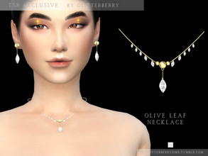 Sims 4 — Olive Leaf Necklace by Glitterberryfly — A sophisticated necklace featuring 'leaf' like diamonds