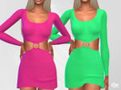 Sims 4 — Belly Ring Long Sleeve Dresses by saliwa — Belly Ring Long Sleeve Dresses 4 Swatches