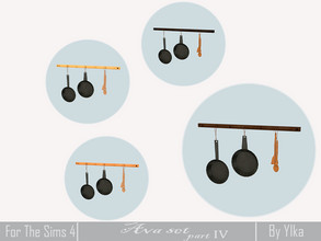 Sims 4 — [SJB] Ava set part IV Kitchen - wall decor (frying pans) by Ylka by Ylka — Has 4 colors. You can see all the