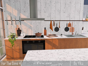 Sims 4 — Ava set part IV by Ylka — This is a wall decor for your kitchen. This set includes: 1) Apron - has 8 colors 2)