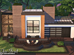 Sims 4 — Chic Street | noCC by simZmora — Modern house, subdued interiors. Lot: 40x30 Lot type: Residential Includes: - 2