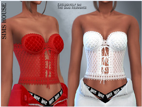 Sims 4 — CORSET WITH TIES by Sims_House — CORSET WITH TIES 3 options. Women's corset with ties for The Sims 4.