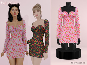 Sims 4 — Skylar [cherry dress] by talarian — Cherry dress * New Mesh * 18 colors * Female, Teen-Elder * Base game * All