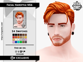 Sims 4 — Facial Hair Style N56 by David_Mtv2 — All maxis color (24 colors).