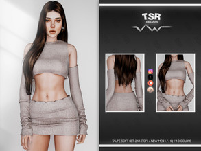 Sims 4 — TAUPE SOFT SET-244 (TOP) BD746 by busra-tr — 10 colors Adult-Elder-Teen-Young Adult For Female Custom thumbnail
