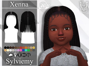 Sims 4 — Xenna Hairstyle(Toddler) by Sylviemy — Long Braids for Toddler New Mesh Maxis Match All Lods Base Game