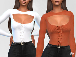 Sims 4 — Chest Open Trendy Blouses by saliwa — Chest Open Trendy Blouses 4 swatches