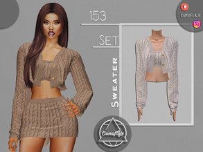 Sims 4 — SET 153 - Sweater by Camuflaje — Fashion cozy autumn set that includes skirt & sweater ** Part of a set ** *