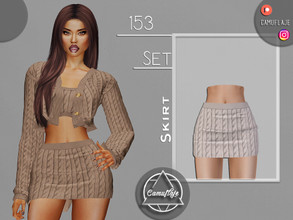 Sims 4 — SET 153 - Skirt by Camuflaje — Fashion cozy autumn set that includes skirt & sweater ** Part of a set ** *