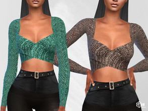 Sims 4 — Knitted Cropped Tops by saliwa — Knitted Cropped Tops 4 swatches 