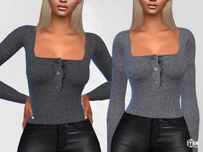 Sims 4 — Grey Melange Long Sleeve Tops by saliwa — Grey Melange Long Sleeve Tops 3 grey swatches