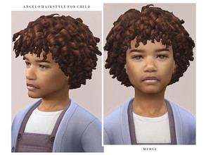Sims 4 — Angelo Hairstyle for Child by -Merci- — New Maxis Match Hairstyle for Sims4. -15 EA Colours. -Unisex. -Base Game