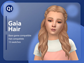 Sims 4 — Gaia Hair by qicc — An elegant half-up half-down hairstyle. - Maxis Match - Base game compatible - Hat