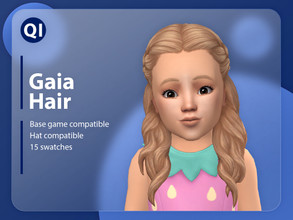 Sims 4 — Gaia Hair by qicc — An elegant half-up half-down hairstyle. - Maxis Match - Base game compatible - Hat
