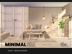 Sims 4 — MinimalSim_Bedroom Hattie by ung999 — A modern minimalist bedroom set, set includes 9 objects: Bed Double