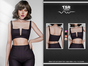 Sims 4 — BRIGHT SET-247 (CROP TOP) BD752 by busra-tr — 10 colors Adult-Elder-Teen-Young Adult For Female Custom thumbnail