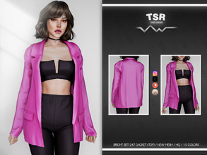 Sims 4 — BRIGHT SET-247 (JACKET+TOP) BD753 by busra-tr — 10 colors Adult-Elder-Teen-Young Adult For Female Custom