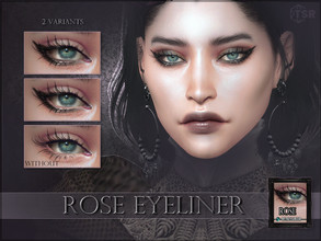 Sims 4 — Rose Eyeliner by RemusSirion — Glossy goth eyeliner in 2 variants (with/without stained water line) Eyeliner