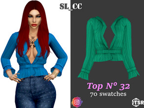 Sims 4 — Top 32 by SL_CCSIMS — -New mesh- -70 swatches- -Teen to elder- -Shadow&Bump Maps- -All Lods- -HQ- -Catalog