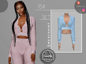 Sims 4 — SET 154 - Sweatshirt by Camuflaje — Fashion trendy, sport set that includes sweatpants & sweatshirt with a