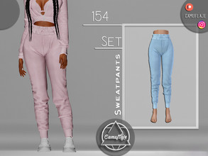 Sims 4 — SET 154 - Sweatpants by Camuflaje — Fashion trendy, sport set that includes sweatpants & sweatshirt with a