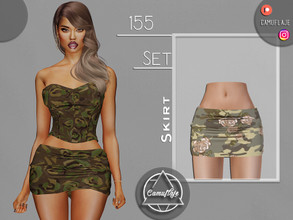 Sims 4 — SET 155 - Skirt by Camuflaje — Fashion party set that includes skirt & top ** Part of a set ** * New mesh *