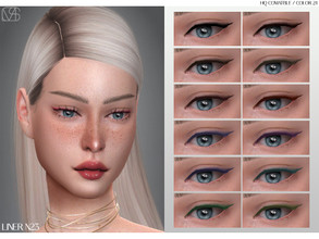Sims 4 — Liner N23 by Lisaminicatsims — -New Mesh -Eyeliner category -HQ comatble -24 swatches -All Skin